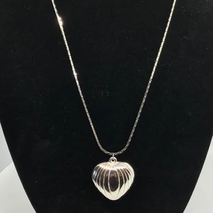VTG Sterling Puffed Heart Necklace